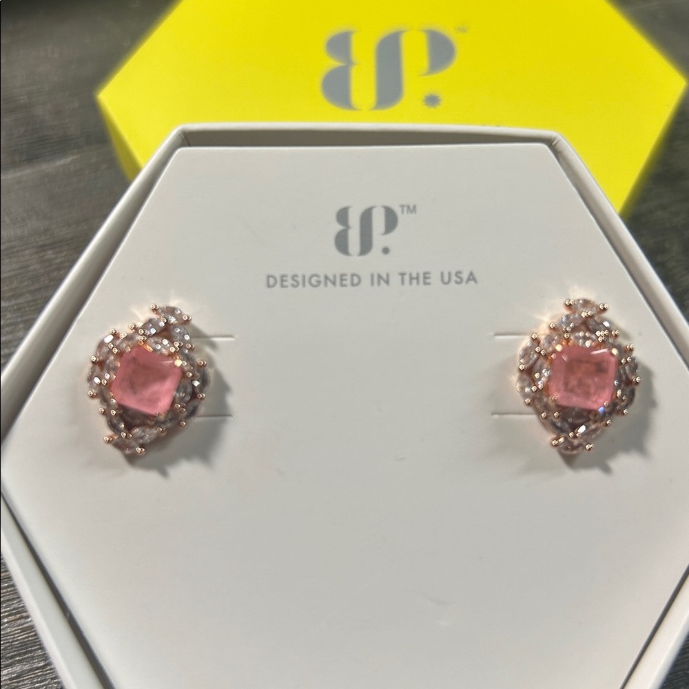 Remembered Hopes & Dreams Lab Created Rose & Genuine Quartz Rose Gold Earrings
